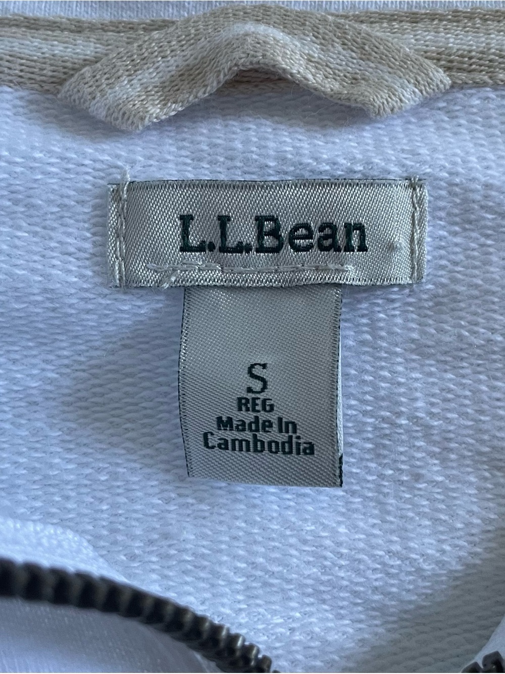 LL Bean Peak’s Island White 1/4 Zip Multi Stripe Pullover - Picture 4 of 6